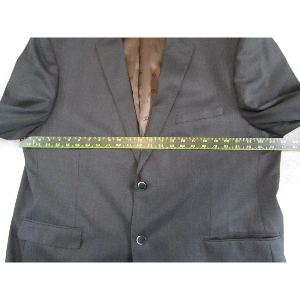 Bianco Brioni Suit Mens 50R (Jacket) / 44R Gray Modern Fit Formal Jacket Pants